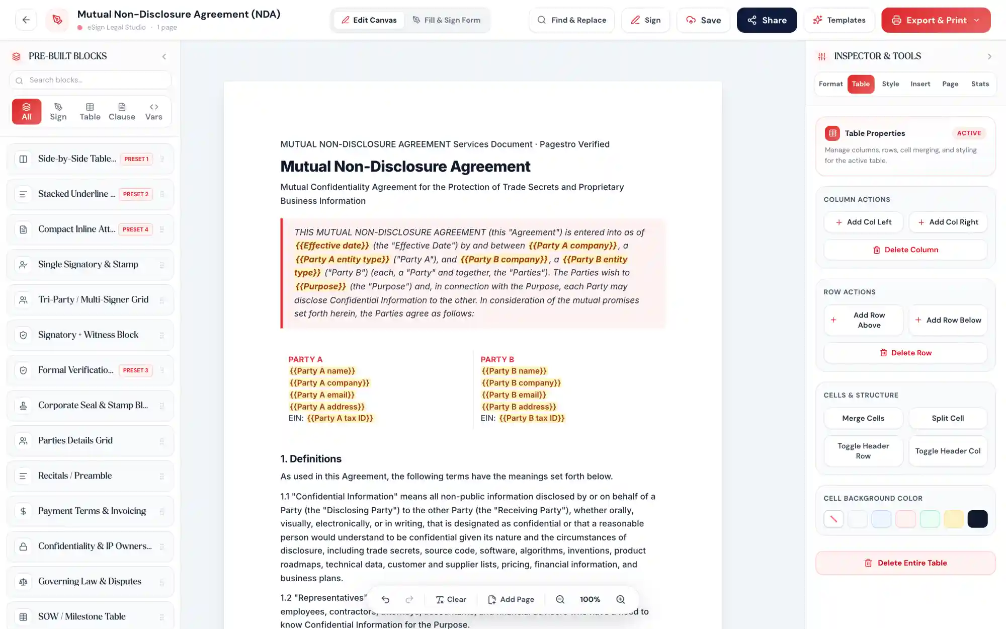 Contracts with e-signatures