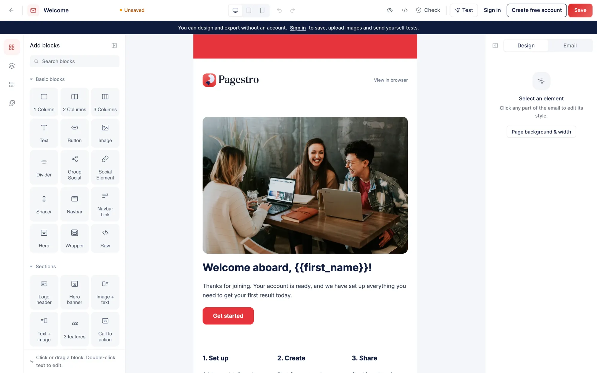 An email builder