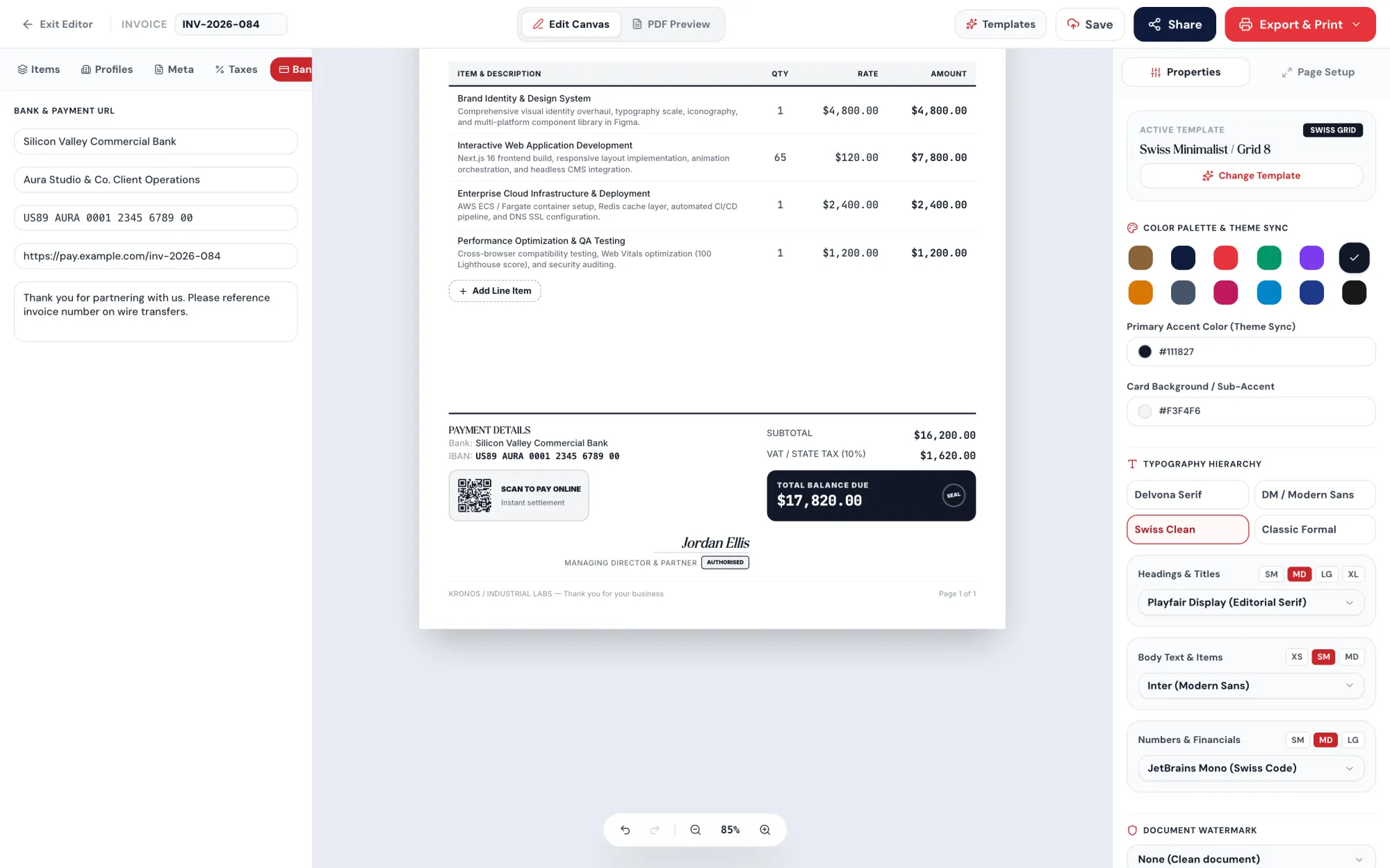 Invoices with a payment QR code