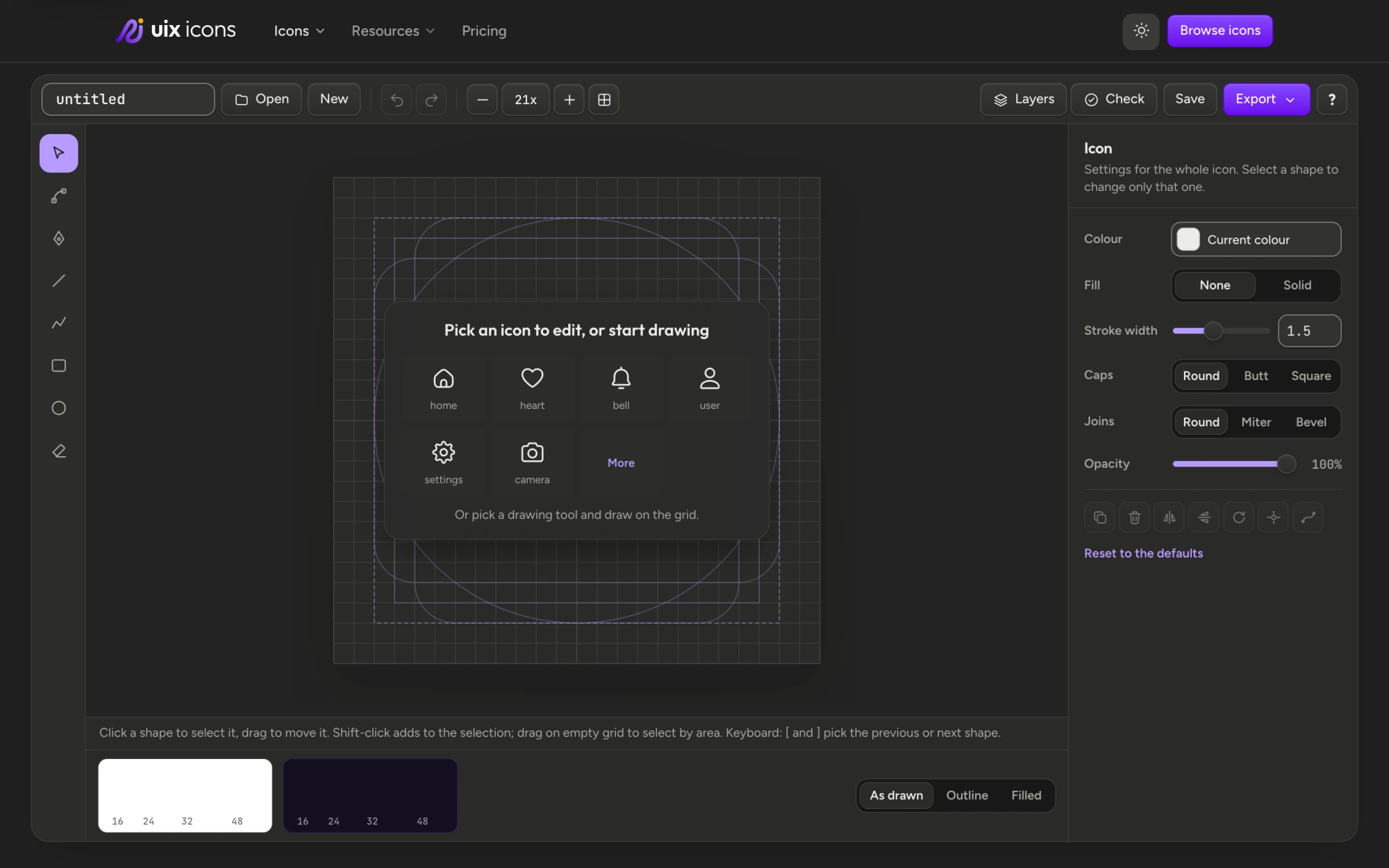 Edit an icon in Studio